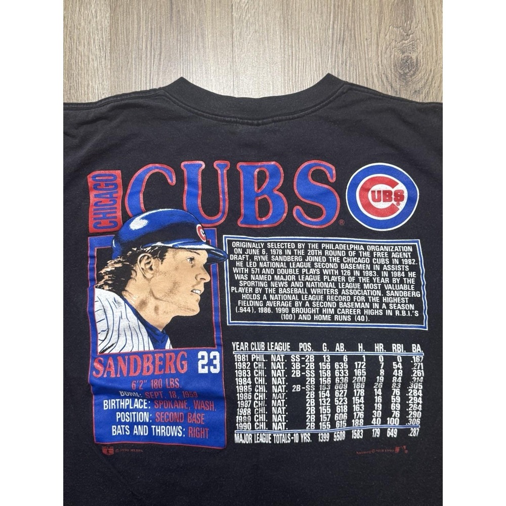 Vintage Nutmeg‎ Chicago Cubs Ryne Sandberg MLB T Shirt Size XL - Picture 10 of 12